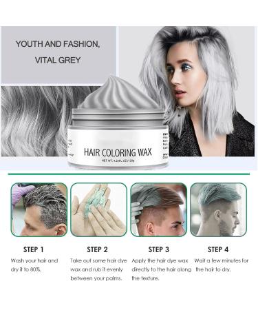Temporary Grey Hair Wax - Instant Silver Gray Dye for Parties Cosplay & Halloween | Washable Styling Cream - Buy Online on GoSupps.com