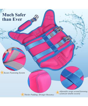 Vivaglory Light Lifeguard Dog Vest - Skin-Friendly Neoprene Swimming Vest for Small Dogs - Pink & Blue - Quick Lock & D-Ring - Size S (Chest 48-56cm) - Buy Online on GoSupps.com