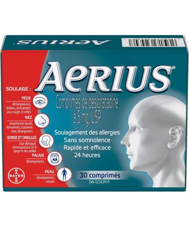 Aerius Allergy Medicine Fast Relief 24-Hour Non-Drowsy 15 Symptoms 30 Tablets - Buy Online on GoSupps.com