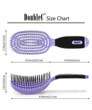 NuWay 4HAIR DoubleC Detangling Brush - Hair Dryer Safe (Violet) | U.S. Patented - Buy Online on GoSupps.com