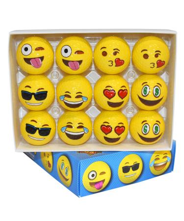 Emoji Universe: 2 Ply Professional Practice Golf Balls, 12 Emoji Balls. Chipping and Putting Golf Balls, Great Accessory Gift for Men, Women  Fathers and Mothers Day Holidays and More