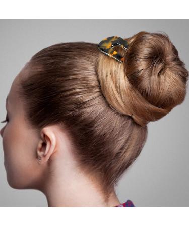 French U-shaped Hairpin Set - 4 Pieces Two-Prong Chignon Pins for Women and Girls Hairstyles - Buy Online on GoSupps.com