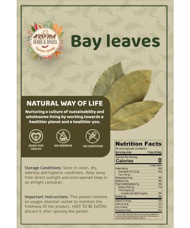 Dried Bay Leaves | Tej Patta | 50g | Hand Selected & Gently Dried | 100% Pure & Natural - Buy Online on GoSupps.com