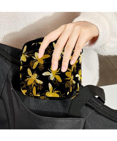 Bee Flower Pattern Menstrual Cup Pouch - Portable Period Kit Bag Color 4 - Buy Online on GoSupps.com