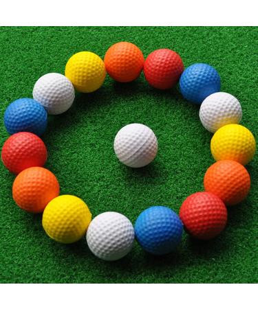 Fessal 12 Foam Golf Practice Balls, Colored Golf Balls Dent Resistant Long Lasting Limited Flight Soft Golf Balls for Indoor Basement Backyard Training