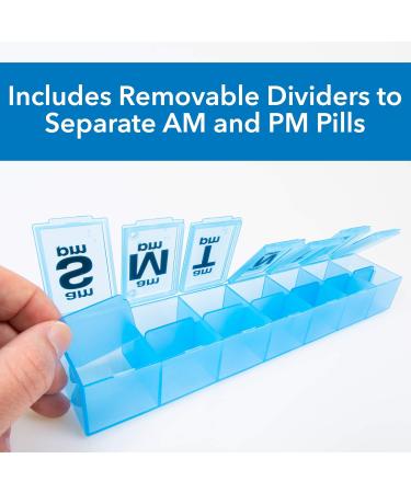 Apex 7 Day XXL Twice-A-Day Weekly Pill Organizer | Easy-Open See-Through Lids | Organize Medication & Vitamins | Assorted Colors - Buy Online on GoSupps.com