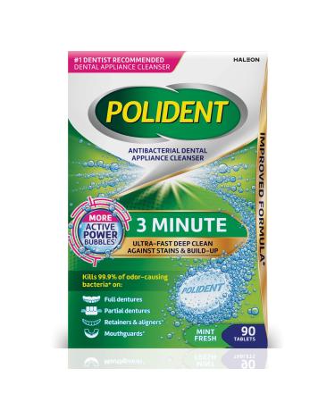 Polident 3 Minute Denture Cleanser Tablets - 90 Count