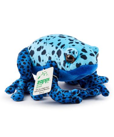 Zappi Co Ultra Soft Blue Poison Dart Frog Plush Toy (15cm Length) - 100% Recycled Eco-Friendly Newborn Gift Realistic Lifelike Poison Dart Frog (Blue)