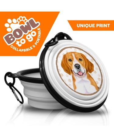 Beagle Foldable Portable Drinking Bowl with Carabiner - Ideal Pet Bowl for On-the-Go | Unique Food Bowl for Travel - Buy Online on GoSupps.com