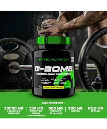 Scitec Nutrition G-Bomb | L-Glutamine | Plant Extracts | Inositol Choline and Naringin | with Calcium Pyruvate 500 g Lemon Iced Tea - Buy Online on GoSupps.com