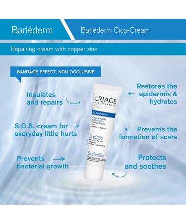 Uriage Bariederm Cica-Cream 1.35 fl oz - Fragrance-Free Copper-Zinc Repair Cream - Buy Online on GoSupps.com