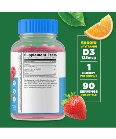 Lifeable Sugar Free Vitamin B12 + Vitamin D 5000 IU Gummies Bundle - Great Tasting Vitamin Supplement Gluten Free GMO Free Chewable Gummy - Buy Online on GoSupps.com