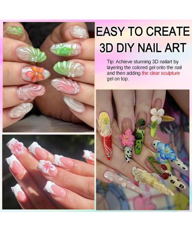 3D Sculpting Gel for Nail Art - No Wipe Clear Molding Gel with Silicone Mold | Rhinestone Glue & A-Tool Set for Carving & Decoration - Buy Online on GoSupps.com