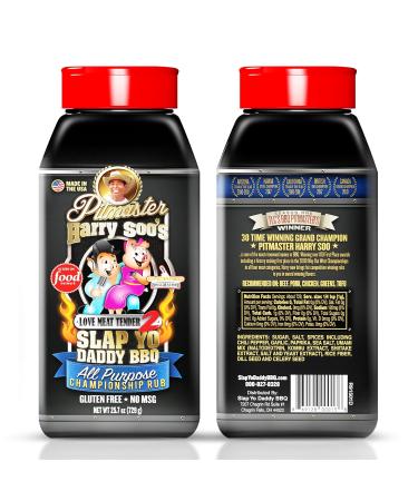 Slap Yo Daddy BBQ Rub - All Purpose Championship BBQ Seasoning from Harry Soo -  Rub, Rib Rub, Brisket Rub - No MSG, Gluten Free - BBQ Rubs and Spices for Smoking - Love Meat Tender - 26 Oz All Purpose 1.62 Pound (Pack of 1)