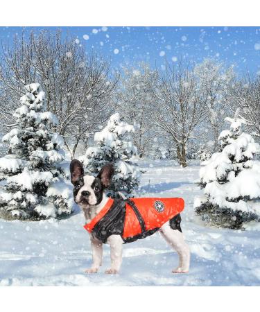 Winter Dog Jacket - Waterproof Windproof Reflective & Warm Coat for Small & Medium Dogs - Orange Size M - Buy Online on GoSupps.com