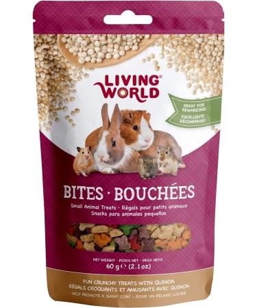Living World Small Animal Bites with Quinoa (60gm) + Drops Rabbit Treat (2.6 oz Carrot) - Buy Online on GoSupps.com