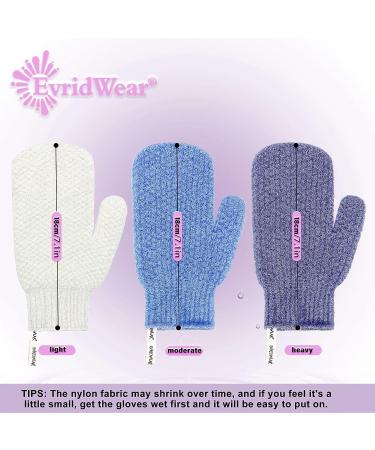 Evridwear Shower Exfoliating Mitts - Deep Cleanse Bathing Scrub Gloves for Men and Women | Self Tan Scrubber Mitten & Dead Skin Remover - 1 Pair - Buy Online on GoSupps.com