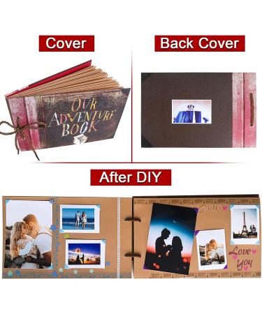 Vienrose Adventure Book Up Scrapbook Photo Album with Luxury Kit - 80 Pages | Perfect Anniversary or Boyfriend Gift - Buy Online on GoSupps.com