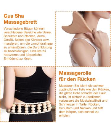 Set of 6 Wood Therapy Tools - Maderotherapy Massager Roller for Cellulite & Lymphatic Drainage | Gua Sha Tools in Box - Buy Online on GoSupps.com
