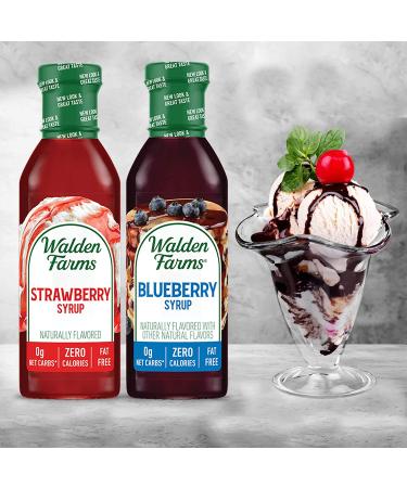Walden Farms Variety Pack Syrups 12oz - Sugar-Free, Keto-Friendly, Non-Dairy Syrup for Pancakes, Waffles, French Toast - Blueberry & Strawberry Flavors - 0g Net Carbs - Buy Online on GoSupps.com
