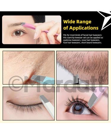 Mardatt 12 Pieces Eyebrow Tweezers Stainless Steel Slant Tip Tweezers Great Precision for Facial Hair Splinter and Ingrown Hair Removal (Blue) - Buy Online on GoSupps.com