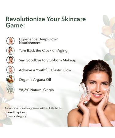 Revitalizing Facial Foam Cleanser with Organic Argan Oil - 98.6% Natural Vegan Anti-Aging Face Wash for Women - Hydrating 5.1 Fl Oz - Buy Online on GoSupps.com