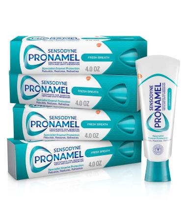 Sensodyne Pronamel Fresh Breath Enamel Toothpaste for Sensitive Teeth, to Reharden and Strengthen Enamel, Fresh Wave - 4oz (pack of 4)