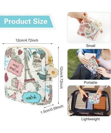 Amabro Sanitary Napkin Storage Bag 2PCS Period Bags Cute Sanitary Pad Storage Pouch Tampon Pantyliners Menstrual Purse Daisy Zipper for Women Teen Girls School Travel Feminine Product(Tower) - Buy Online on GoSupps.com