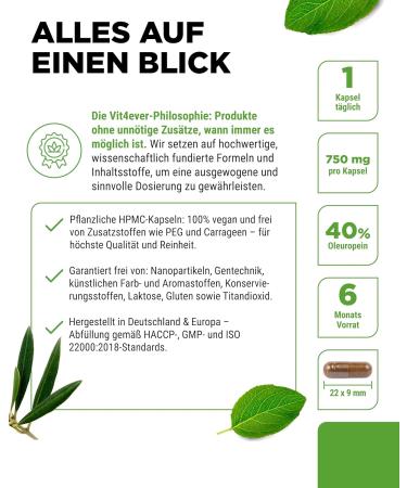 Premium Olive Sheet Extract 180 Capsules - 650mg Each 40% Oleuropein - Vegan High-Dosed Lab Tested Purity - Buy Online on GoSupps.com
