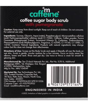 mCaffeine Coffee Sugar Body Scrub - Pomegranate - All Skin Types For Unisex 8.82 oz Scrub - Buy Online on GoSupps.com