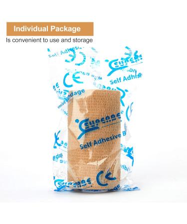 Cohesive Bandage Wrap 4 x 5 yd - 8 Pack Self Adhesive Vet Wrap for First Aid - Ideal for Sports Injuries, Sprains, Swelling - Human and Animal Use - Buy Online on GoSupps.com