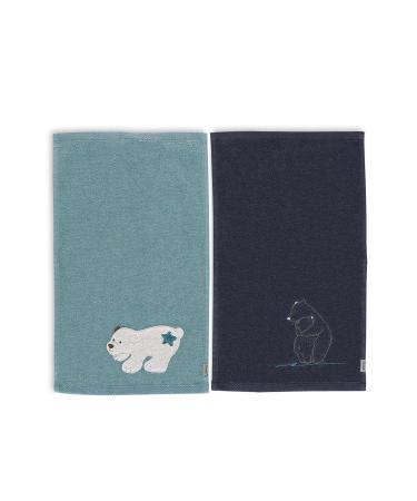 Sterntaler Baby Unisex Handling Children Gots Double Pack Kids towels Eisb r 30x50cm - motif cake towel - Dark T rkis unit size Elia Doppelpack