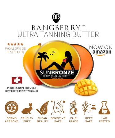 Original Sun Bronze Ultra Tanning Butter - Paradise Mango | Fast Tan & Sensitive Skin Formula | Ideal for Sun & Tanning Bed Use - Buy Online on GoSupps.com