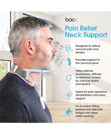 Revolutionary Auto-Adjustable Neck Support Brace for Neck Pain - Lightweight and Discreet Cervical Collar (Blue Universal Size) - Buy Online on GoSupps.com