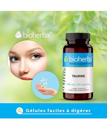 Taurine 500 mg - 100 capsules | Supplement for before and after training BIOHERBA - Buy Online on GoSupps.com