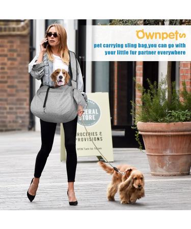 Ownpets Medium Pet Sling Carrier for 6.5-9kg Dogs/Cats - Reversible, Hands-Free, Adjustable Strap, Pocket - Grey - Buy Online on GoSupps.com