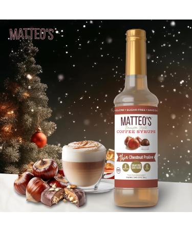 Matteo's Barista Style Sugar-Free Coffee Syrup Chestnut Praline Flavor Zero Calories and Sugar Keto Friendly Ideal for Lattes Cappuccinos Espresso Americano Indulgent Taste 25.4 Oz 2-Pack 750 ml (Pack of 2) - Buy Online on GoSupps.com