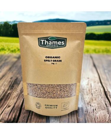 Thames Organic Spelt Grain Nutty & Hearty Versatile Whole Grain for Baking & Cooking Organic & Non-GMO Rich in Plant Protein & Fiber - Ideal for Vegan Vegetarian Diets 1kg - Buy Online on GoSupps.com