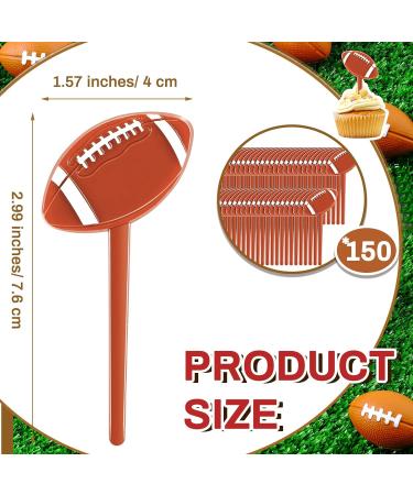 Tatuo 150 Pcs Football Cupcake Toppers Plastic Rugby Football Cupcake Picks Sports Ball Theme Football Cake Decorations for Football Themed Baby Shower Birthday Party Decoration Supplies - Buy Online on GoSupps.com