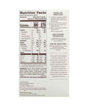 Near East Couscous Roasted Garlic & Olive Oil 5.8 oz. - Authentic Mediterranean Flavor - Buy Online on GoSupps.com