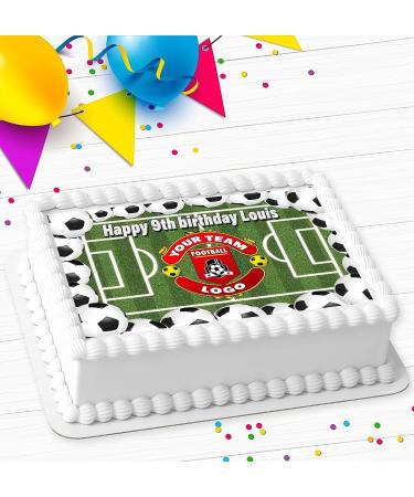 YOUR FOOTBALL TEAM LOGO BIRTHDAY PERSONALISED ICING EDIBLE COSTCO CAKE TOPPER RF-YT - Buy Online on GoSupps.com