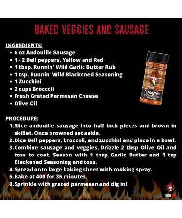 Runnin Wild Foods Premium Blackening Seasoning | No Preservatives & MSG | Gourmet Cajun Spice for Chicken, Salmon & Fish - 4.8 oz - Buy Online on GoSupps.com