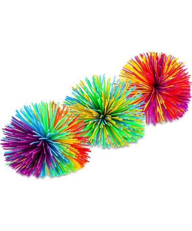 5-Piece Rainbow Monkey Stringy Balls - Soft Bouncy Sensory Fidget Stress Balls with Storage Bag - Multi-Colored Fun for All Ages - Buy Online on GoSupps.com