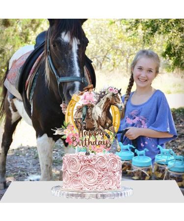Cowgirl Birthday Cake Topper Cowgirl Birthday Party Supplies Western Cowgirl Cake Decorations Horse Cake Toppers for Girls Women Cowgirls Happy Birthday Party Cake Decorations - Buy Online on GoSupps.com