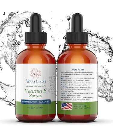 Organic Vitamin E Oil for Skin, Face & Hair Growth - Acne Scar Treatment, Stretch Mark Removal, Moisturizer - Hair Skin and Nails Vitamins - 4oz - Buy Online on GoSupps.com