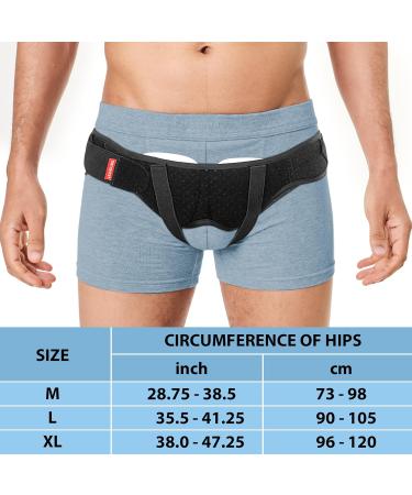 ORTONYX Inguinal Hernia Belt Truss for Men & Women | Comfortable & Breathable | Adjustable M (28.75-38.5) | Single/Double Bilateral Hernias | 2 Removable Compression Pads - Buy Online on GoSupps.com