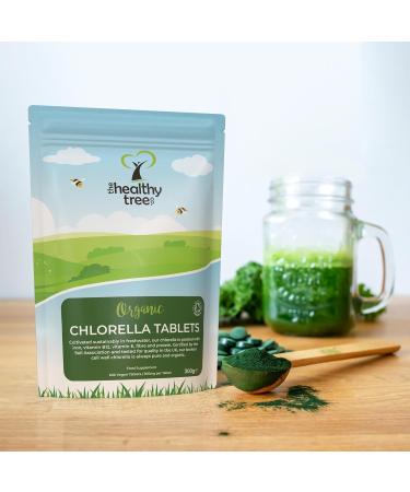 Organic Chlorella Tablets by TheHealthyTree Company - High Vitamin B12, Iron, Protein & Amino Acids - UK Certified Vegan Chlorella 600 x 500mg (300g) - 1 Pack - Buy Online on GoSupps.com