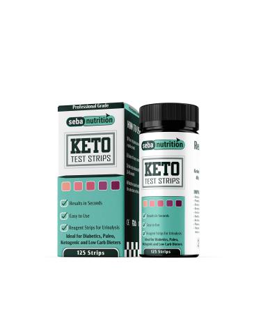 Seba Nutrition - Keto Urine Test Strips - 125 X 2 Urinalysis Test Sticks - Professional Grade - Design for Ketogenic and Low Carb Diets - Best for Accurate Meter Measurement of Urine Ketones Tests