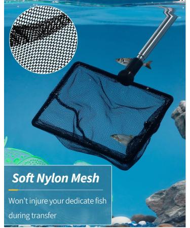 Pawfly Extendable Aquarium Fish Net - 9-24 Inch Long Handle for Betta Fish Tank, Koi Pond, and Pool - Buy Online on GoSupps.com