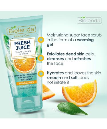 Bielenda Fresh Juice - Exfoliates Dead Skin Cells Cleanses And Refreshes The Face Hydrates And Leaves The Skin Smooth And Soft-Moisturizing Face Sugar Scrub Orange - 150 g - Buy Online on GoSupps.com